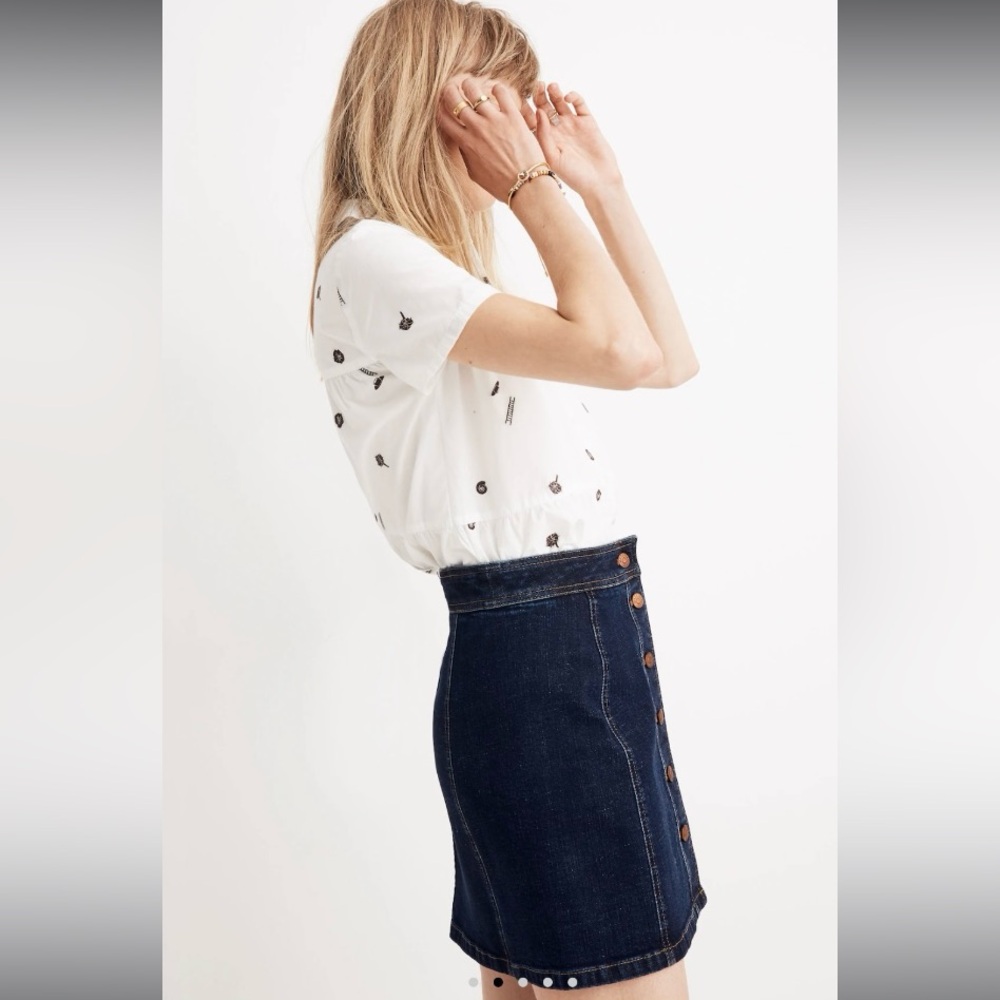 Madewell Stretch Denim A-Line Mini Skirt: Button-Front Edition